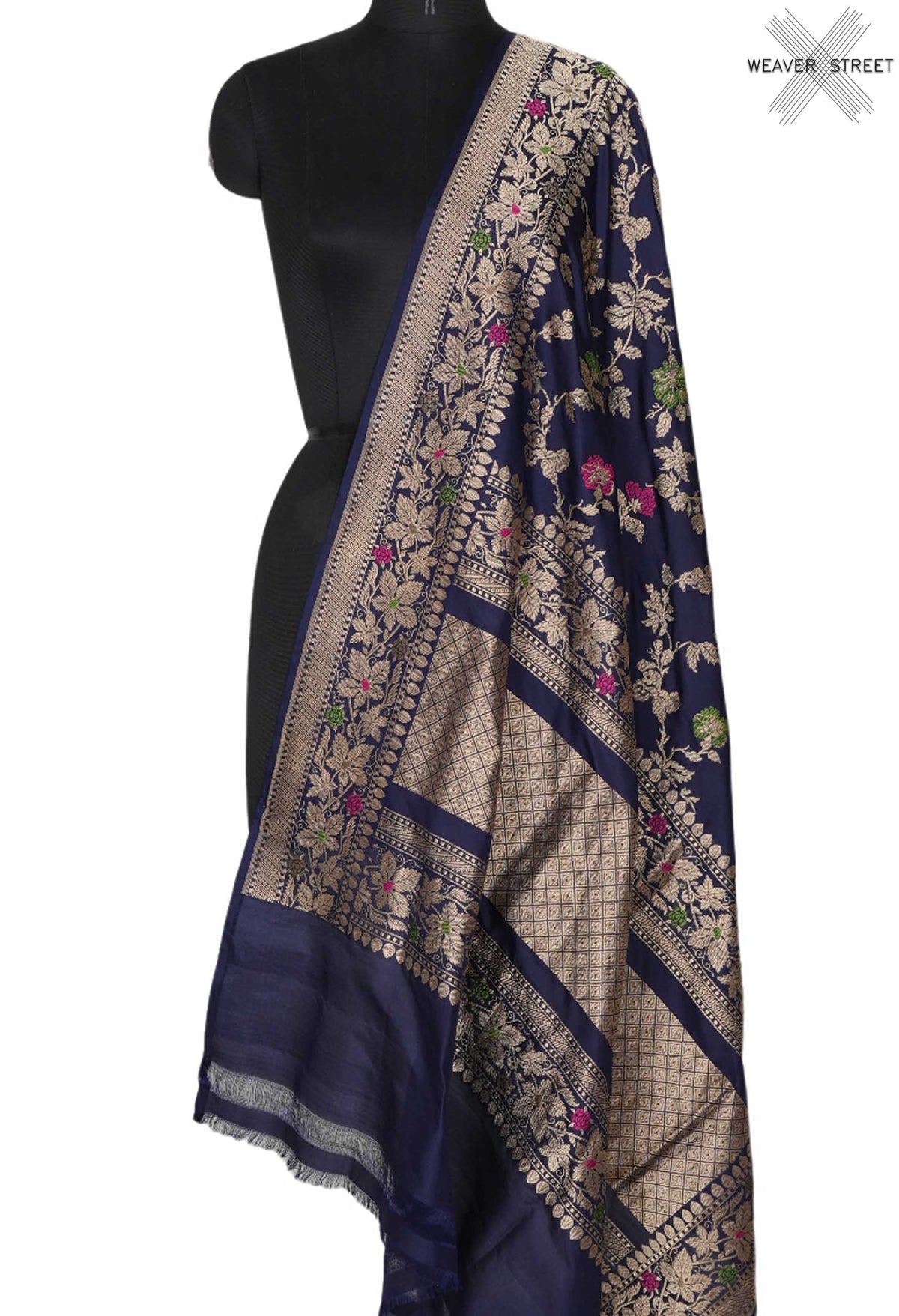 BluekatansilkBanarasidupattawithmeenedarflowerkadhwajangla_1_main