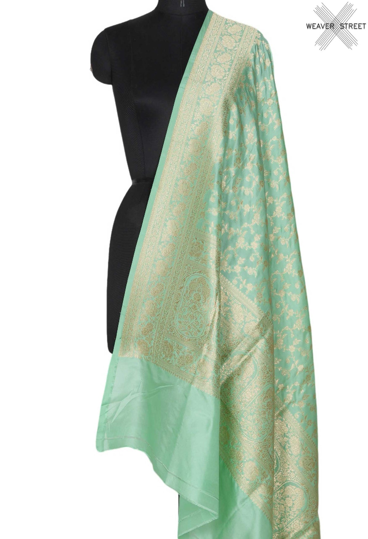 PistagreenkatansilkBanarasidupattawithfloraljaal_1_main