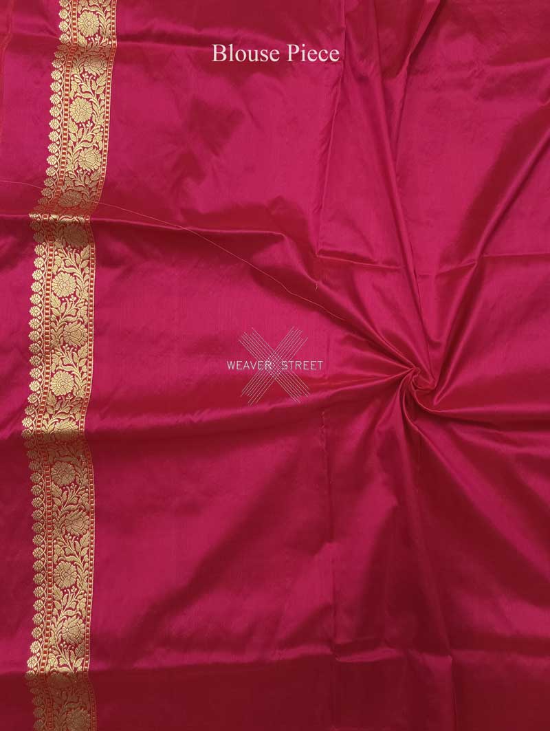Light Lavender Katan Silk Handwoven Banarasi saree with alfi meenedar stylized kadhwa buti 6 blouse piece