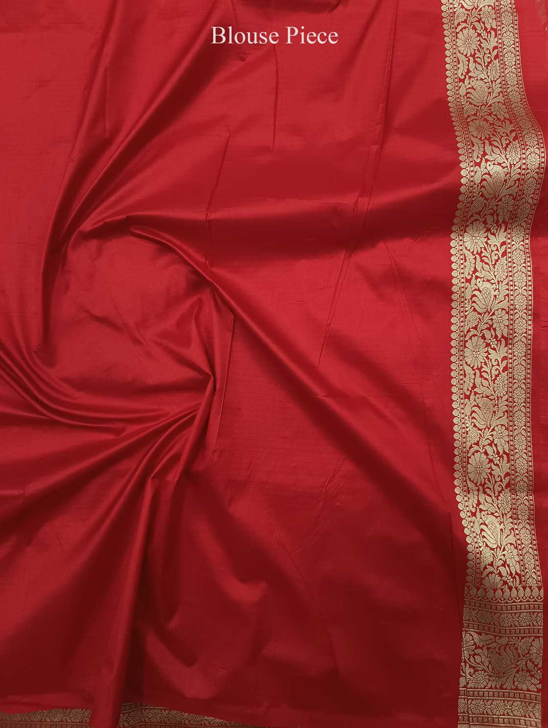 Red Katan silk Handwoven Banarasi saree with Shikargah jaal