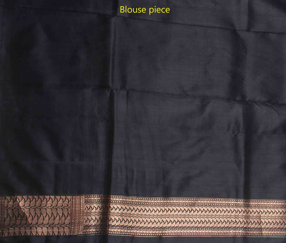 Black Katan Silk Handwoven Banarasi saree with mini leaf over striped pattern (4) blouse