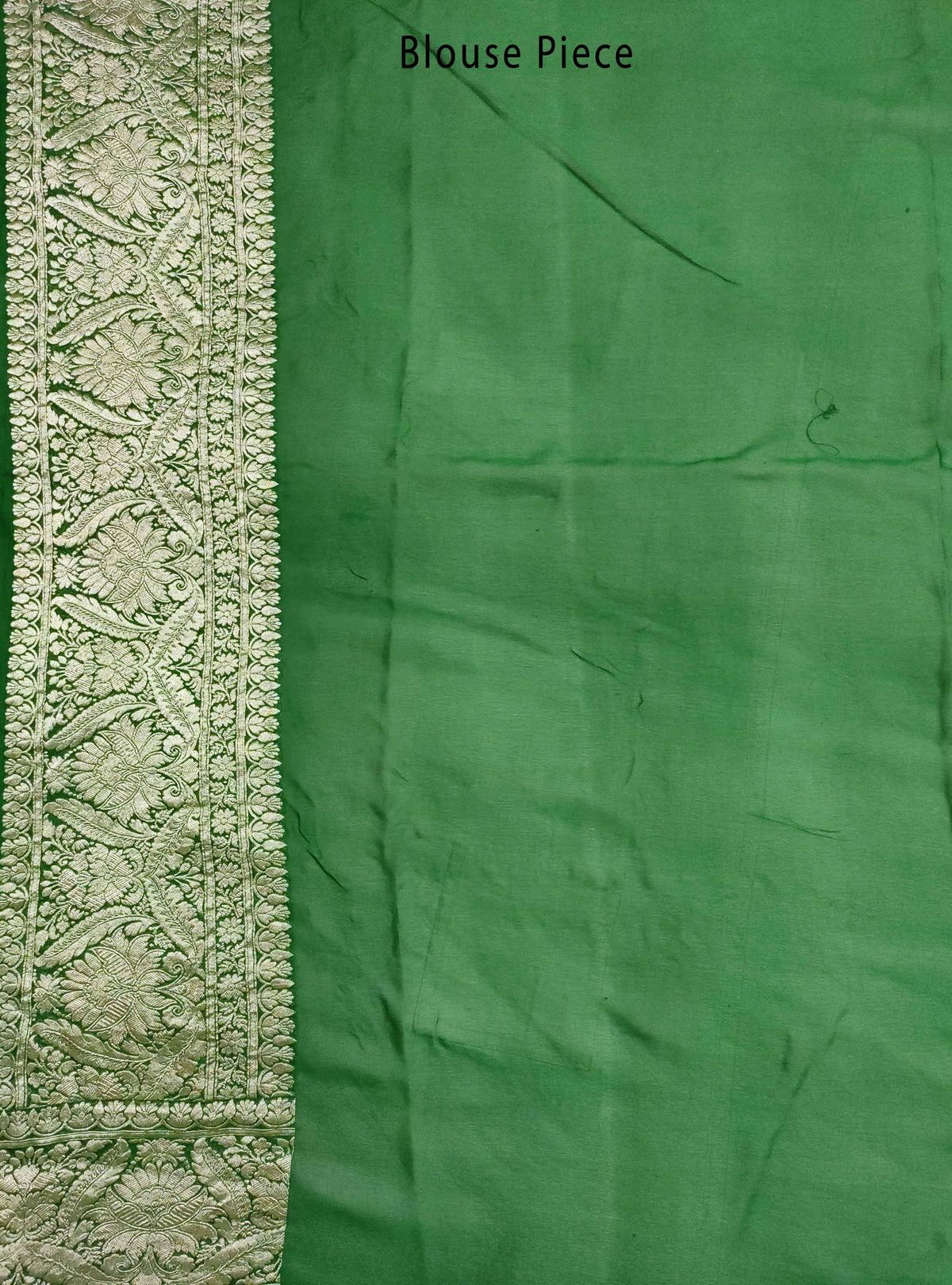 Emerald green Khaddi georgette Handwoven Banarasi saree with asthetic jaal (4) Blouse Piece