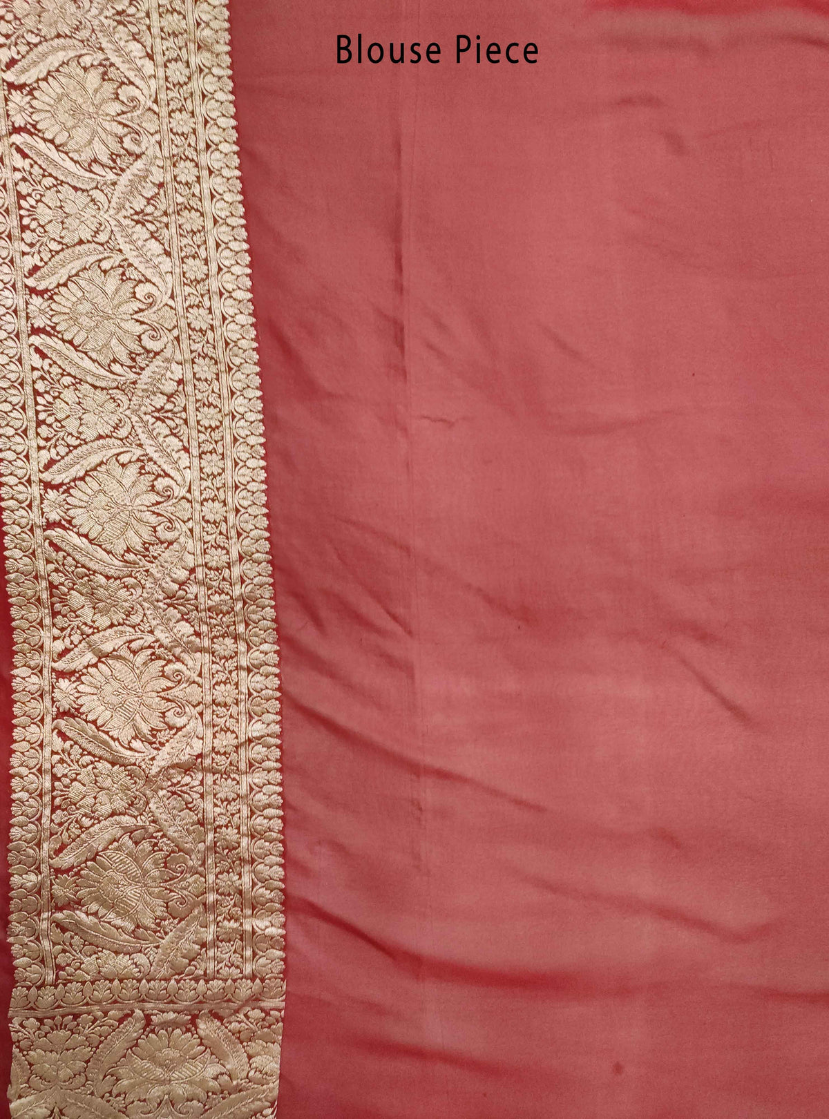 Maroon Khaddi georgette Handwoven Banarasi saree with asthetic jaal (4) Blouse Piece