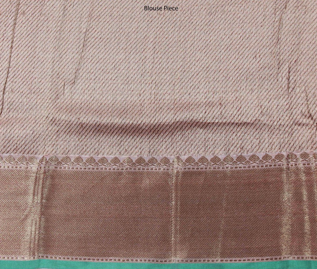 Peach Silk Cotton Handwoven Banarasi saree with kadwa boota (4) Blouse