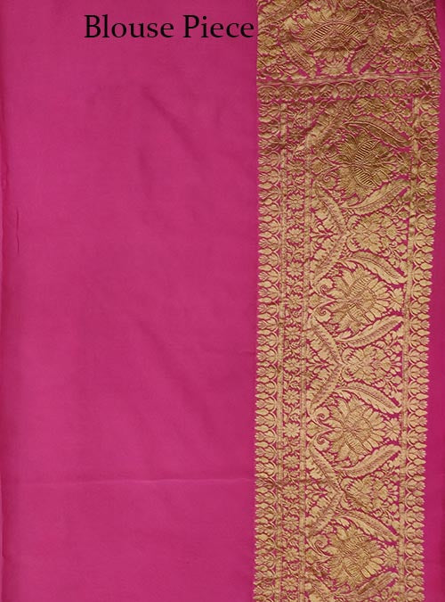 Pink Khaddi georgette Handwoven Banarasi saree with asthetic jaal (5) Blouse