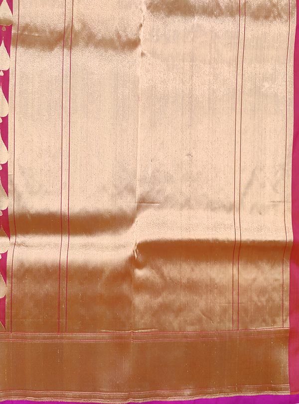 Pink katan silk handloom Banarasi saree with multiple patterns (4) Anchal