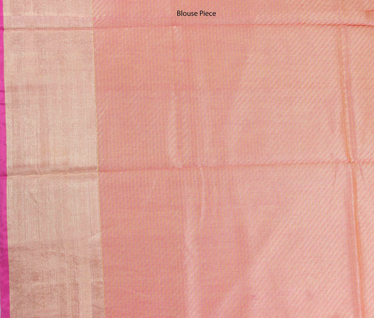 Salmon Cotton Banarasi saree with self stripes (4) blouse