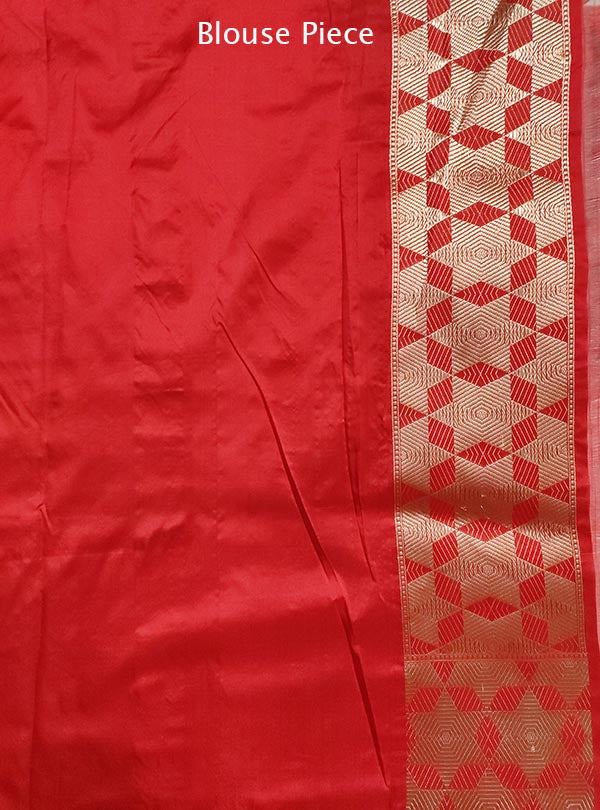 Yellow Katan silk handloom Banarasi saree with sona rupa star booti (5) blouse