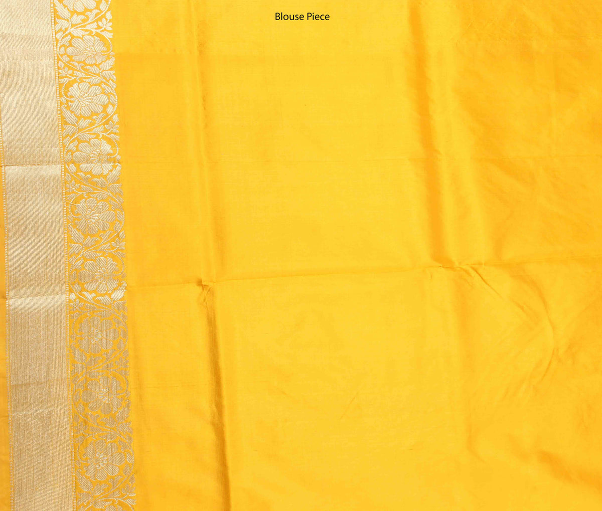 Yellow Katan Silk Handwoven Banarasi saree with flower boota (4) Blouse